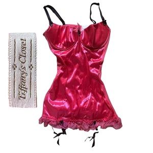 gorgeous Y2K pink bow lingerie top